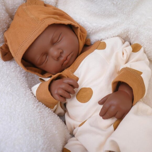 19.3in Full Silicone Not Vinyl Reborn tan Baby Boy Dolls Lifelike Reborn Baby - Picture 1 of 6